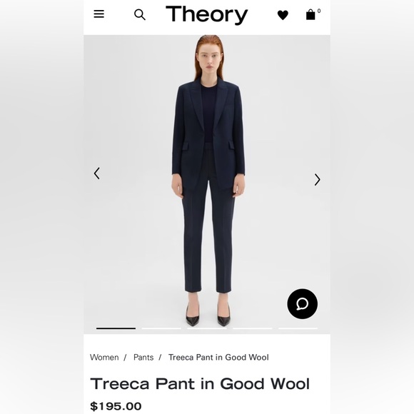 Theory Treeca pants in navy, size 2 - Picture 1 of 3